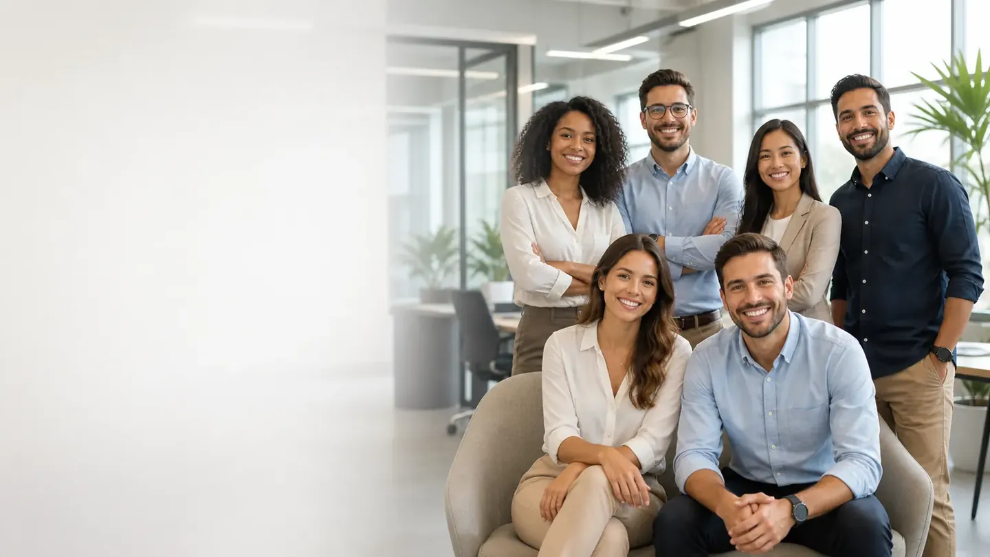 Equipe empresarial protegida por plano de saude